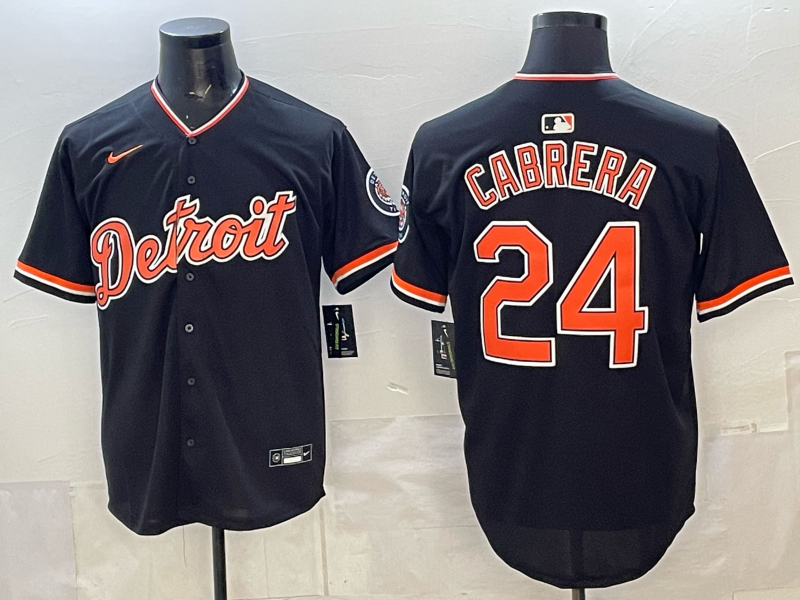 Men Detroit Tigers #24 Cabrera black Game Nike MLB Jersey 2026004